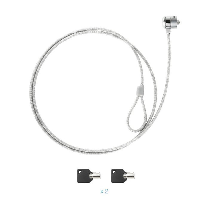 Tooq Cable de Seguridad T-LOCK con Llave 1,5 m Plata Tooq Cable de Seguridad T-LOCK con Llave 1,5 m Plata